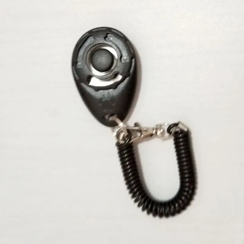 Clicker pour Dresseur de Chiens - Clicker Ergonomique avec Spirale et Mousqueton