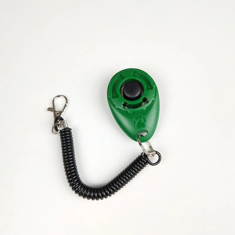 Clicker pour Dresseur de Chiens - Clicker Ergonomique avec Spirale et Mousqueton