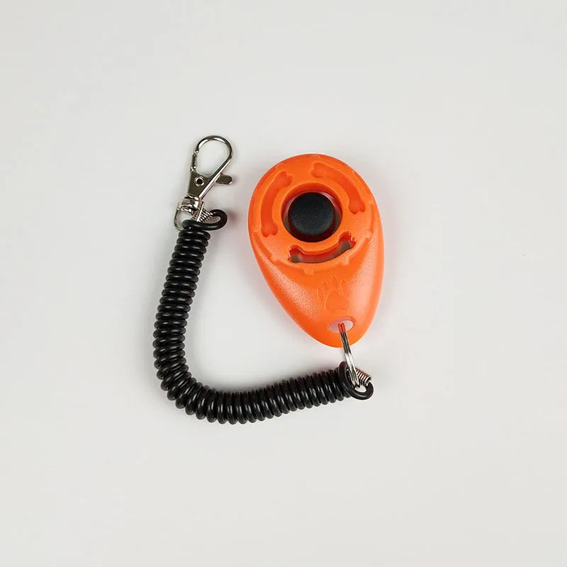 Clicker pour Dresseur de Chiens - Clicker Ergonomique avec Spirale et Mousqueton
