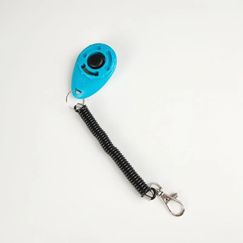 Clicker pour Dresseur de Chiens - Clicker Ergonomique avec Spirale et Mousqueton