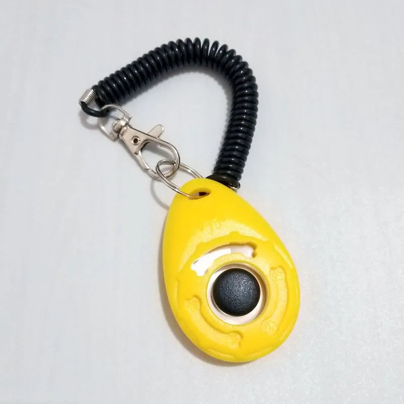 Clicker pour Dresseur de Chiens - Clicker Ergonomique avec Spirale et Mousqueton