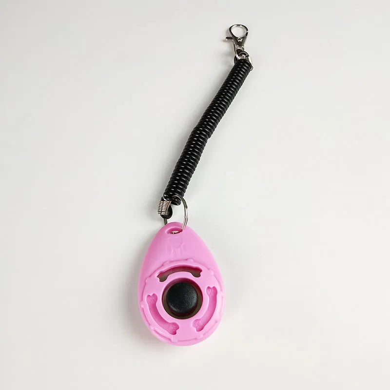 Clicker pour Dresseur de Chiens - Clicker Ergonomique avec Spirale et Mousqueton