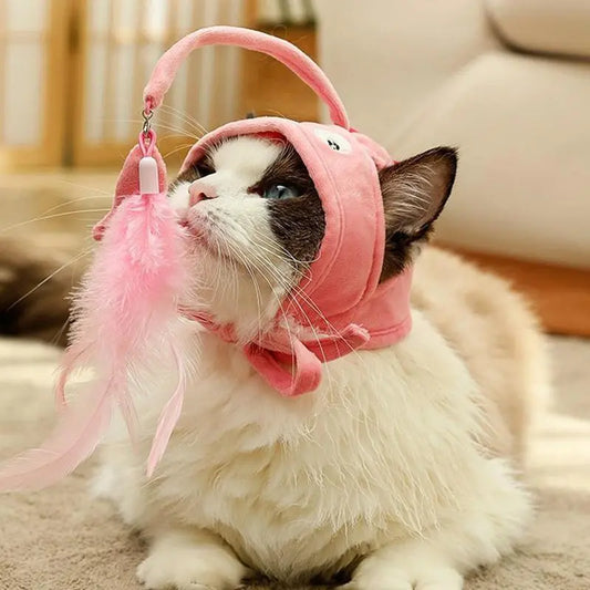Chapeau De Chat Avec Pendentif - Costume D' Animal Amusant Pour Chats Avec Jouets