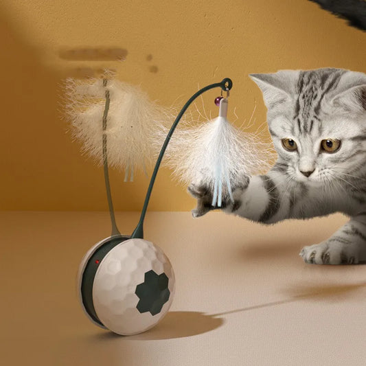 Jouet Interactif pour Chat avec Plume - Boule de Jouet Électronique pour Chat