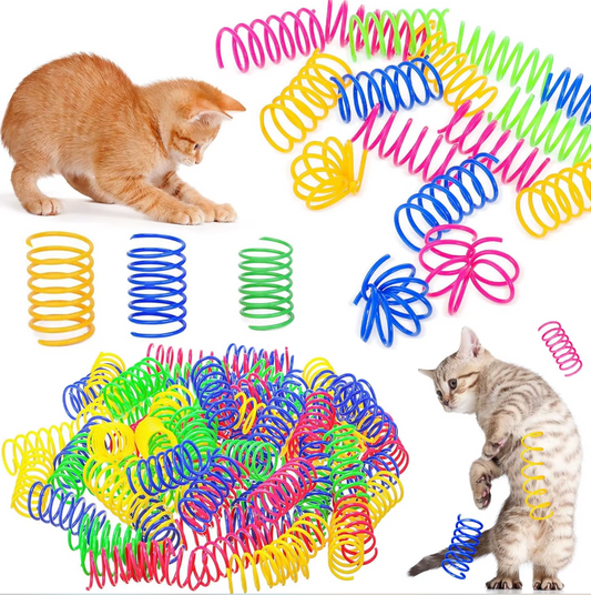 Ressorts en Spirale Multicolores - Amusement Interactif pour les Chats