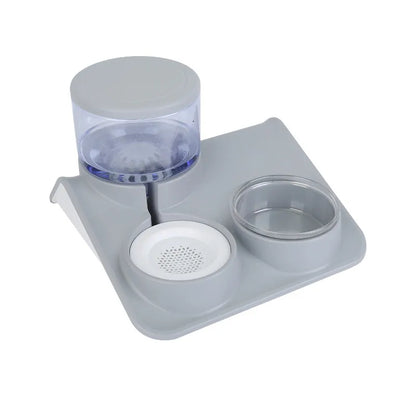 Écuelle D' Eau et de Nourriture pour Animaux Domestiques - Système 2 en 1 avec Base Pratique
