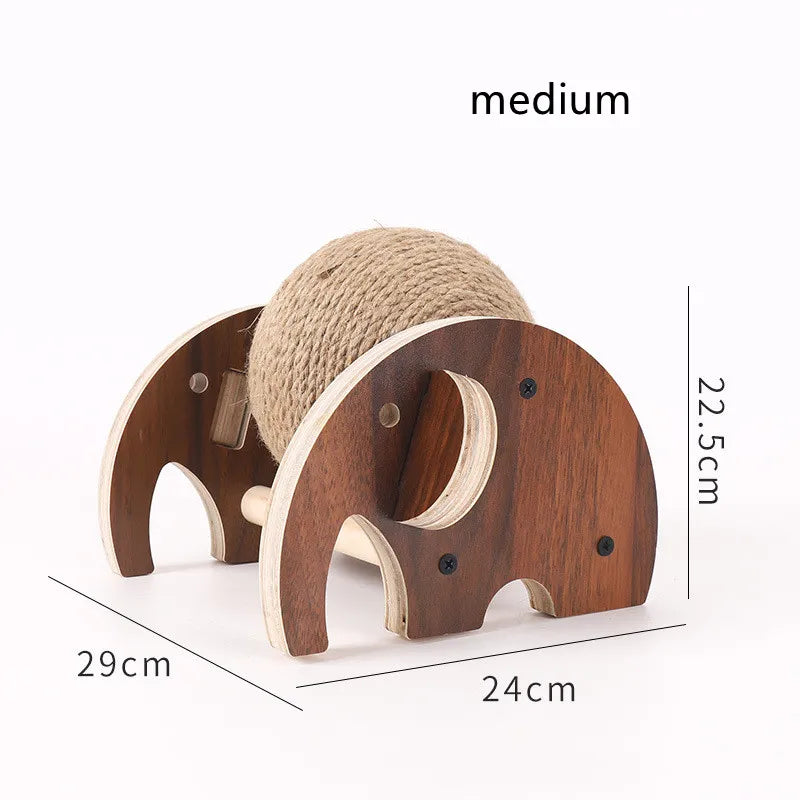 Arbre à Chat Boule à Gratter 360 ° - Arbre à Chat Innovant avec Boule de Sisal Pivotante Châssis en Bois Solide