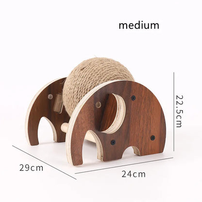 Arbre à Chat Boule à Gratter 360 ° - Arbre à Chat Innovant avec Boule de Sisal Pivotante Châssis en Bois Solide