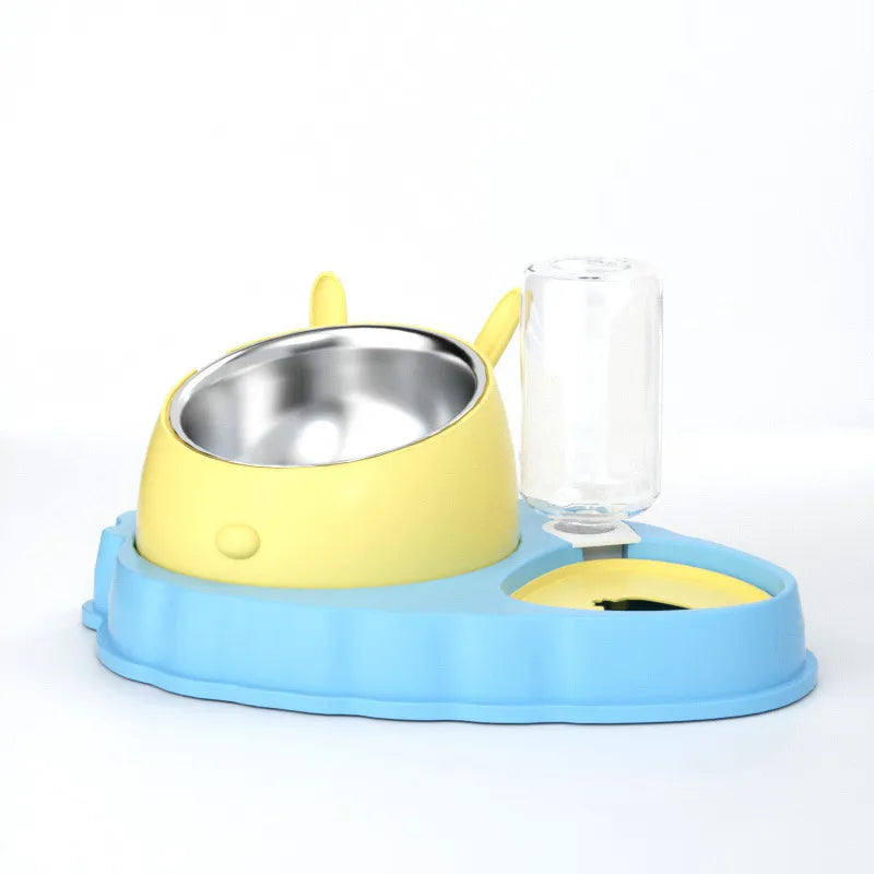 Animal de Compagnie Station Alimentaire avec Distributeur D' Eau - Mangeoire Mignonne pour Chiens et Chats