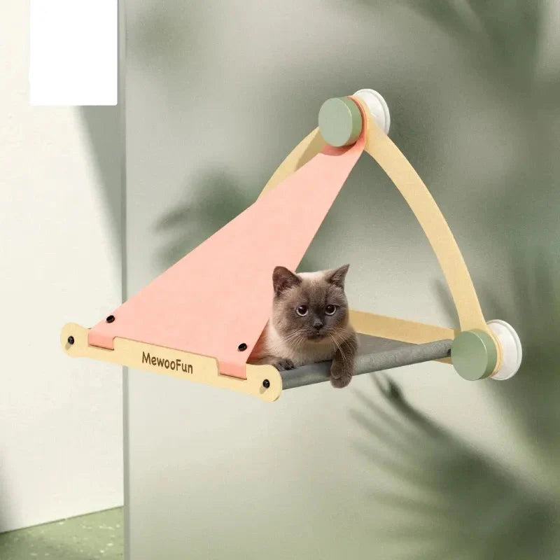 Hamac de Fenêtre Stable pour Chats - Couchage de Fenêtre Robuste avec Ventouses