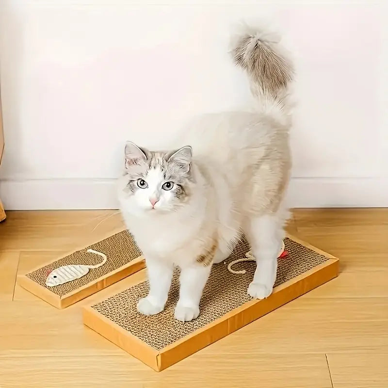 Plat à Gratter pour Chats - Tapis à Gratter Robuste avec Motif Ludique