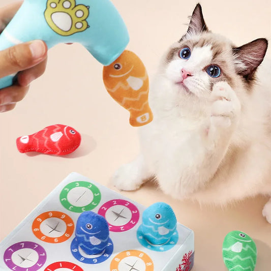 Jouets Interactifs pour Chats - Set de Jouets en Forme de Poissons Colorés à Mâcher et à Jouer