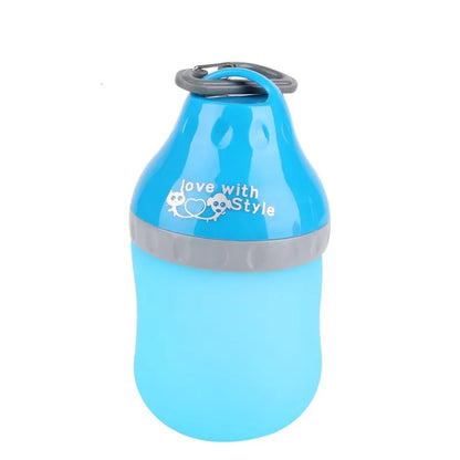 Gourde Portable Pour Animaux Domestiques Avec Écuelle Intégrée Et Mousqueton