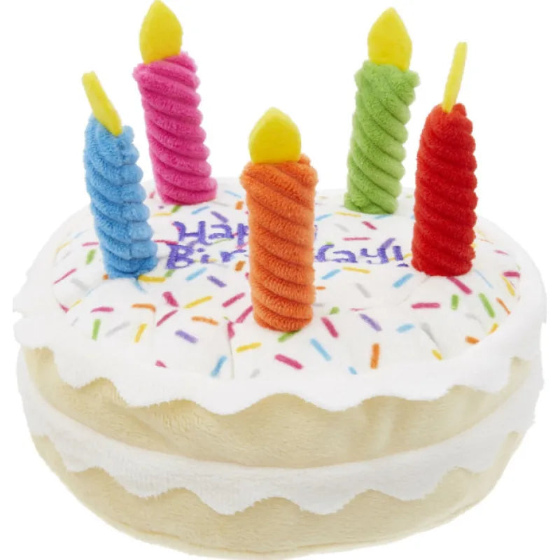 Jouets pour Chiens Anniversaire Set - Gâteau en Peluche , Cupcake & Os avec Fonction Couinement