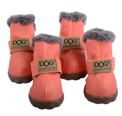 Bottes D'hiver Pour Chien En Look Cuir Douillettes