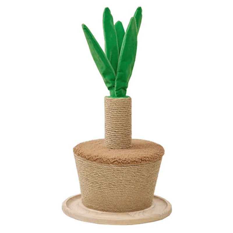 Arbre à Chat Plante - Tronc à Griffer avec Sisal et Feuilles Souples , Meuble pour Faire Ses Griffes à la Maison