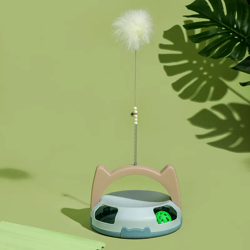 Jouet Interactif Pour Chats Avec Plumes Et Balle Roulante Pour Tigres De Salon Actifs