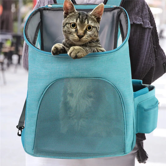 Sac à Dos de Transport pour Animaux Domestiques avec Design en Filet - Sac de Transport Confortable pour Chats et Petits Chiens