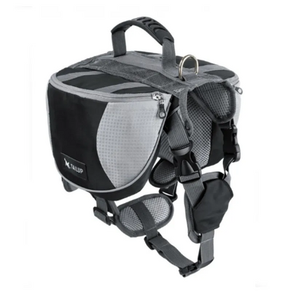 Sac À Dos Pour Chiens Pour Activités De Plein Air - Réglable Et Étanche En Rouge Et Gris