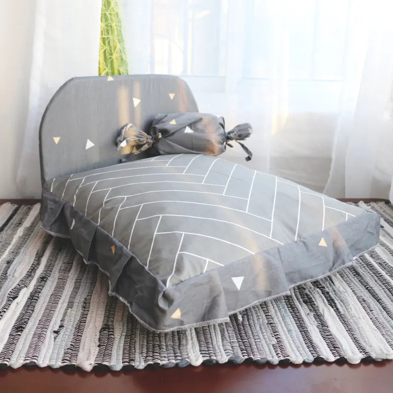 Lit pour Chat avec Dossier - Lit Confortable pour Animaux de Compagnie avec Coussin pour Chats et Petits Chiens
