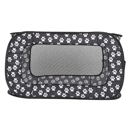 Caisse pour Chien Pliable en Tissu avec Motif de Pattes - Portable et Aérée