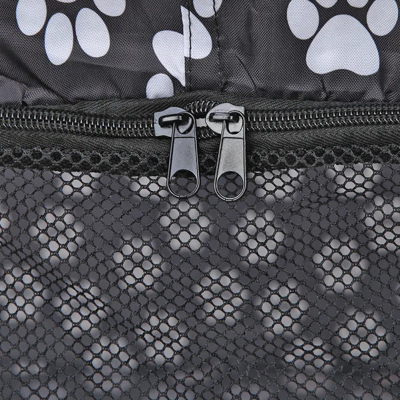 Caisse pour Chien Pliable en Tissu avec Motif de Pattes - Portable et Aérée