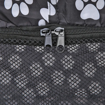 Caisse pour Chien Pliable en Tissu avec Motif de Pattes - Portable et Aérée