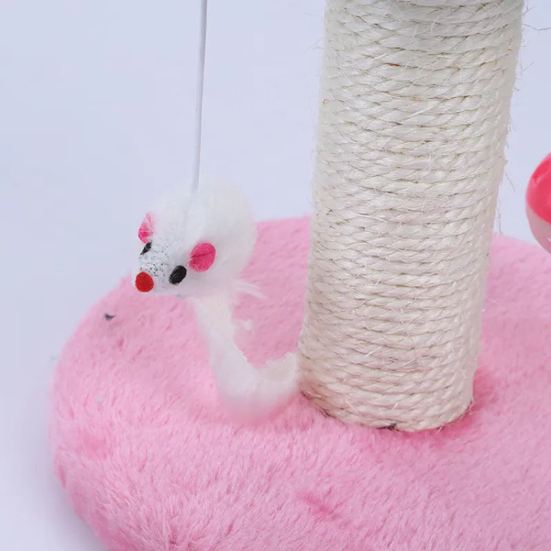 Arbre à Chat avec Jouets - Colonne à Griffer avec Balle Interactive et Souris