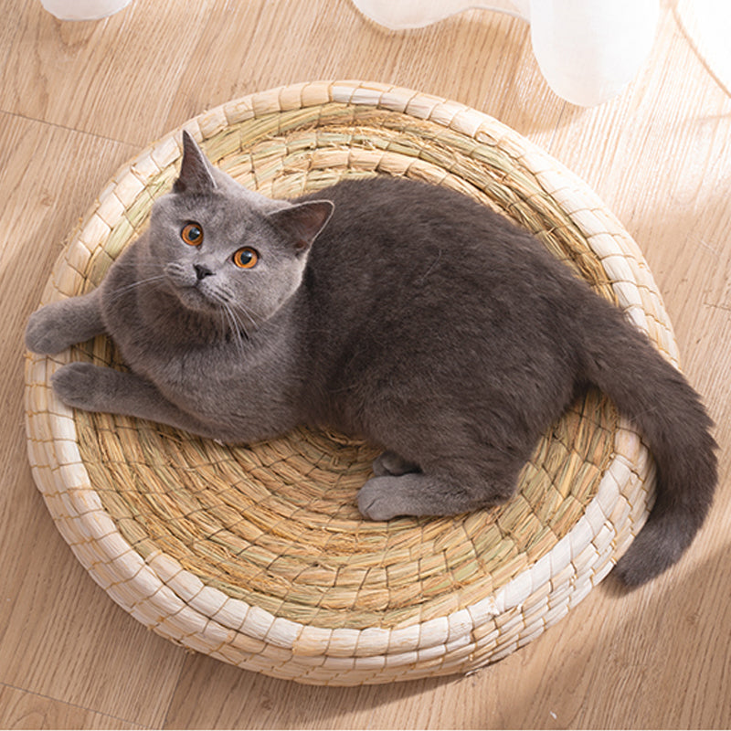 Nid de Chat Fait à la Main - Lit Rond et Doux pour Animaux Domestiques en Matériaux Naturels