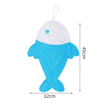 Tapis à Gratter pour Chats Cactus & Poisson - Jouet à Gratter pour Chats , Tapis à Gratter Mural et de Sol en Sisal
