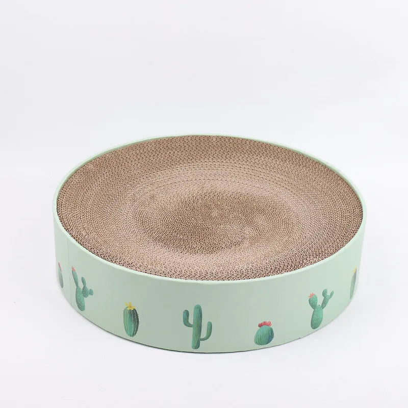 Boucle en Carton pour Chat avec Design Cactus - Griffoir de Style Moderne