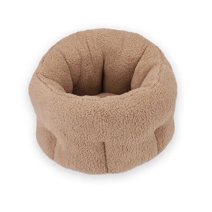 Lit pour Chat Douillet en Forme de Beignet - Caverne Moelleuse pour Chats et Petits Chiens