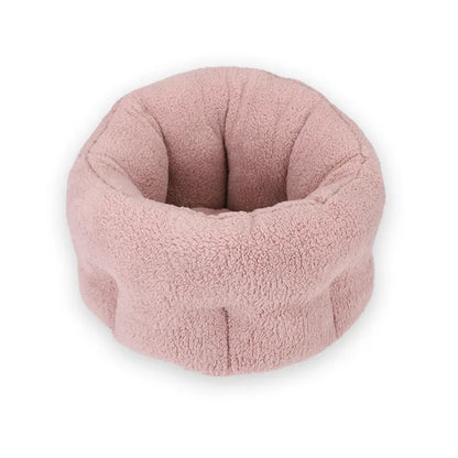 Lit pour Chat Douillet en Forme de Beignet - Caverne Moelleuse pour Chats et Petits Chiens