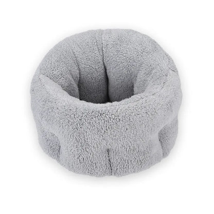 Lit pour Chat Douillet en Forme de Beignet - Caverne Moelleuse pour Chats et Petits Chiens