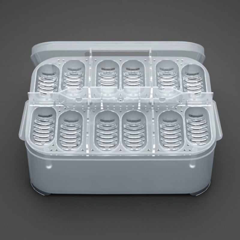 Boîte de Rangement Pratique pour les Œufs et les Petits Objets - avec Thermomètre et Compartiments de Séparation