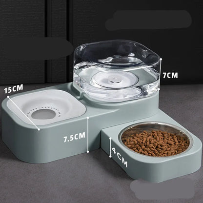 Distributeur D' Eau et de Nourriture pour Animaux Domestiques avec Système Anti-gouttes