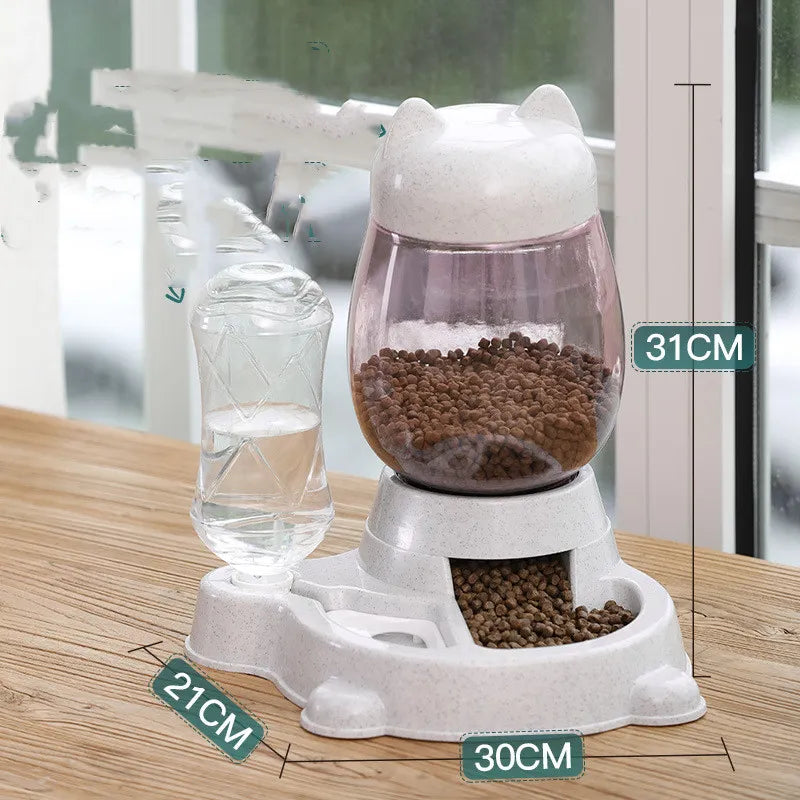Distributeur Automatique de Nourriture pour Chats - Mangeoire pour Chatons au Design Adorable