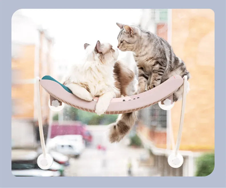 Hamac pour Fenêtre de Chat - Couchage Stable et Confortable avec Ventouses