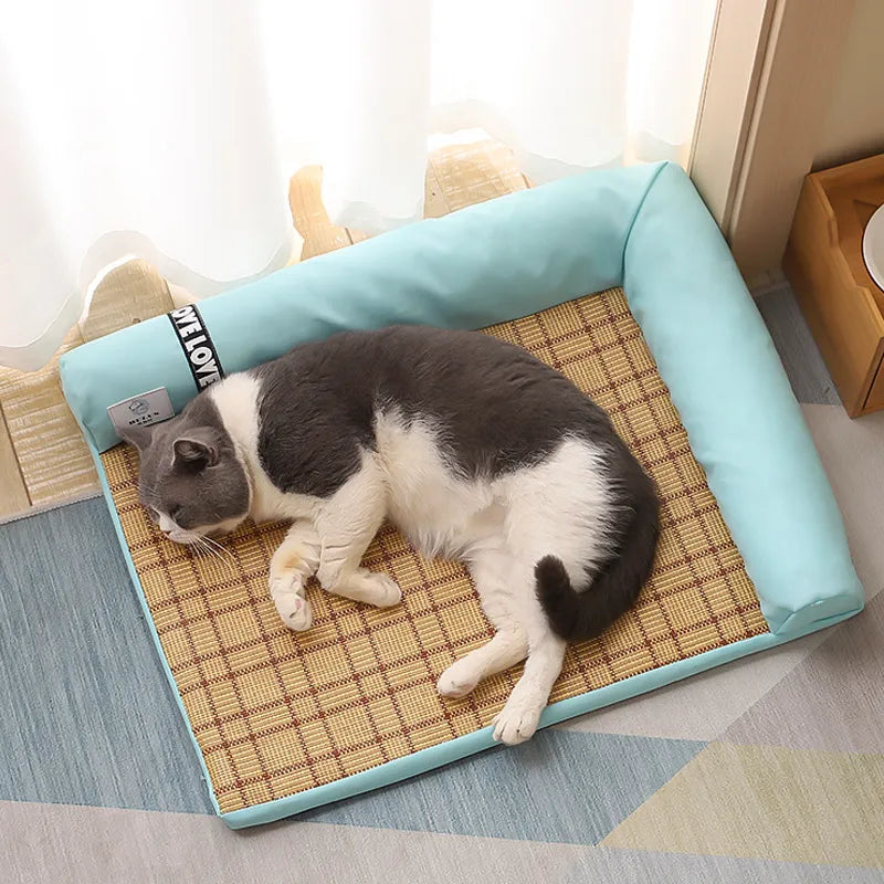 Lit pour Chien D' Angle à Bords Souples - Lit Confortable pour Petits Chiens et Chats
