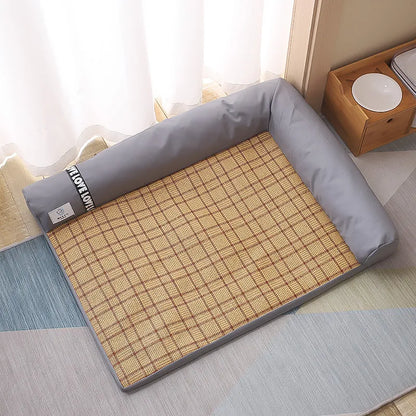 Lit pour Chien D' Angle à Bords Souples - Lit Confortable pour Petits Chiens et Chats