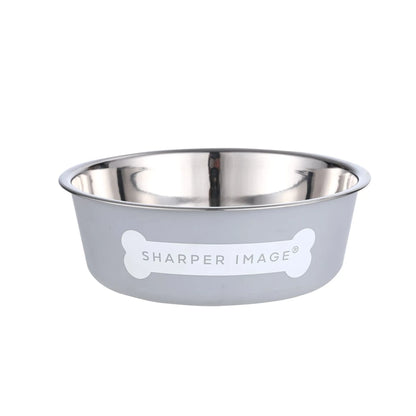 Coupelle en Acier Inoxydable avec Bord en Plastique Gris