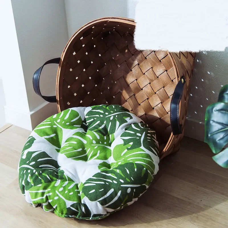 Coussin De Sol Tropical Avec Motif Monstera