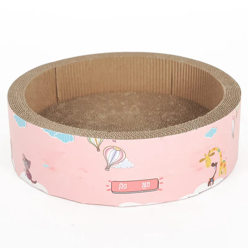 Tapis à Gratter pour Chat Rond avec Design Mignon - Planche à Gratter pour Chat pour Plus de Plaisir et de Détente
