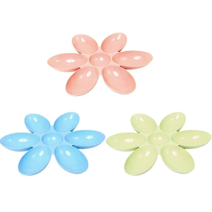 Assiette De Nourriture Pour Chats En Forme De Fleur - 6 Bols De Différentes Couleurs
