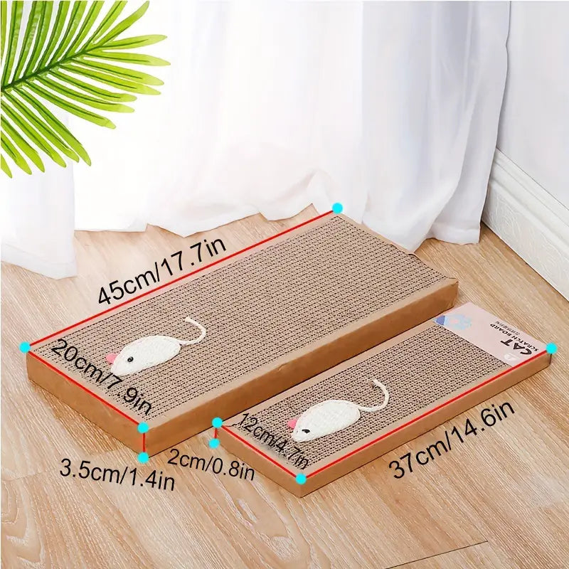 Plat à Gratter pour Chats - Tapis à Gratter Robuste avec Motif Ludique