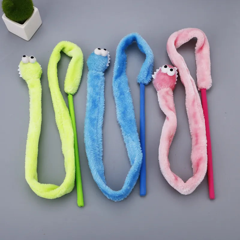 Jouets pour Chats Schlenker - Wurm - Canne à Pêche Interactive avec Ver en Peluche pour Tigres de Salon Actifs