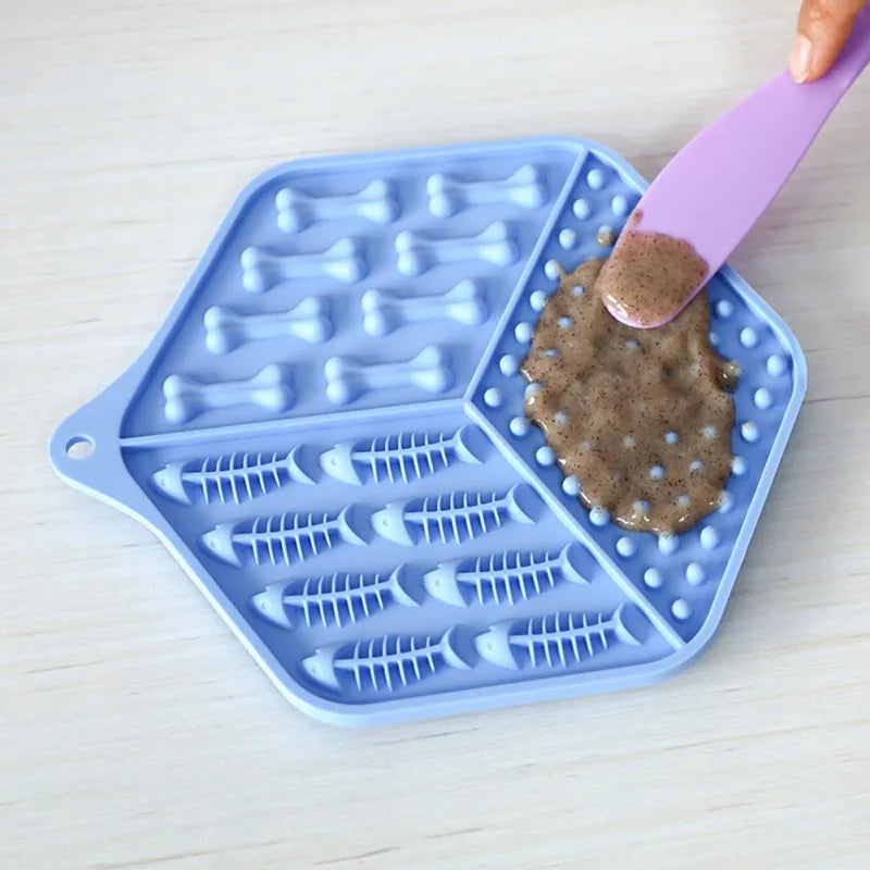 Nourriture en Silicone pour Chiens et Chats - Tapis à Lécher Antidérapant pour les Repas et les Collations