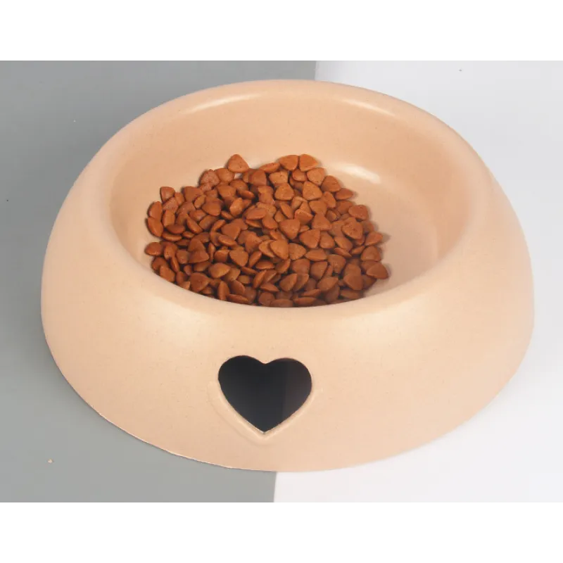 Écuelle pour Chien en Matériau Naturel - Écuelle pour Eau et Nourriture avec Design de Cœur