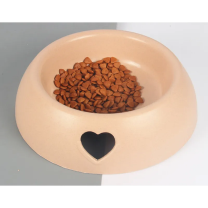 Écuelle pour Chien en Matériau Naturel - Écuelle pour Eau et Nourriture avec Design de Cœur