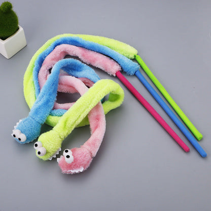 Jouets pour Chats Schlenker - Wurm - Canne à Pêche Interactive avec Ver en Peluche pour Tigres de Salon Actifs